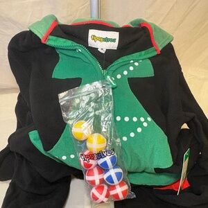 Tipsy Elves Christmas Tree Toss Game One Piece Jumpsuit w/Balls Adult Small NWT